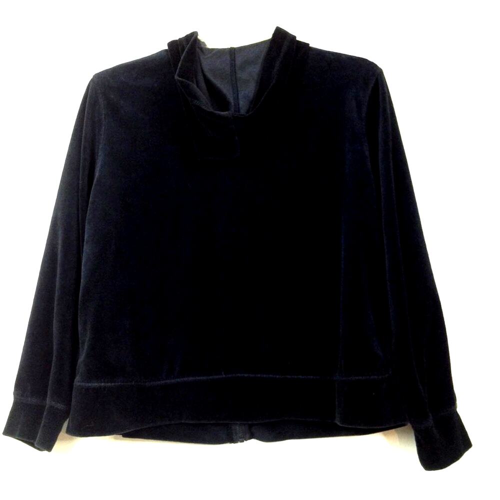 Vintage Cotton Velour Hooded Zip Front Jacket XL - Picture 2 of 8